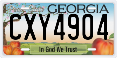 GA license plate CXY4904