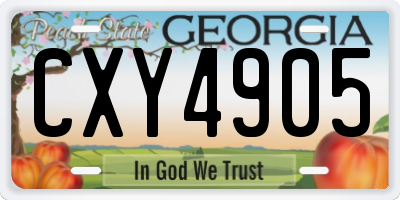 GA license plate CXY4905