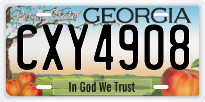 GA license plate CXY4908