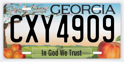 GA license plate CXY4909