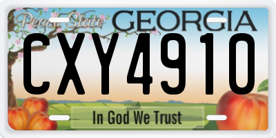 GA license plate CXY4910