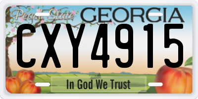 GA license plate CXY4915