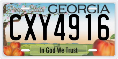 GA license plate CXY4916
