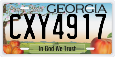 GA license plate CXY4917