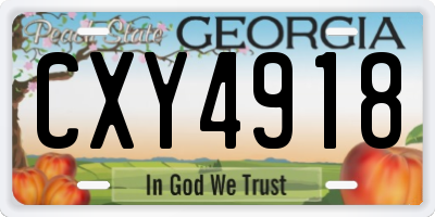 GA license plate CXY4918