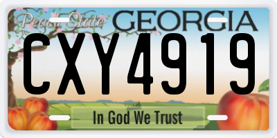 GA license plate CXY4919