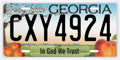 GA license plate CXY4924