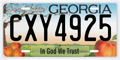 GA license plate CXY4925