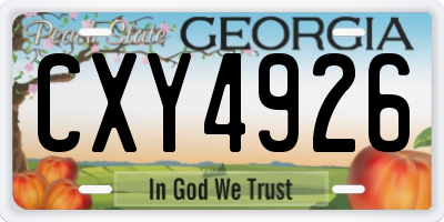 GA license plate CXY4926