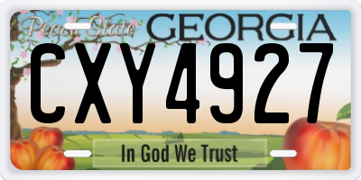 GA license plate CXY4927