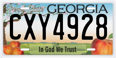 GA license plate CXY4928