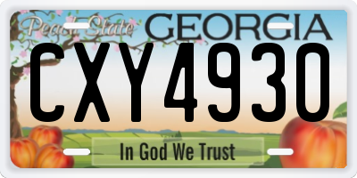 GA license plate CXY4930