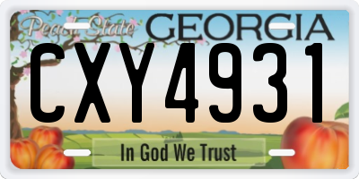 GA license plate CXY4931