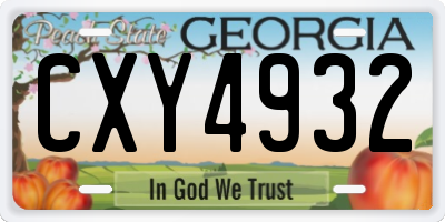 GA license plate CXY4932