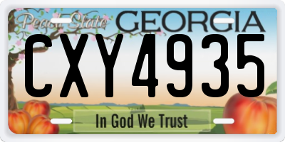 GA license plate CXY4935