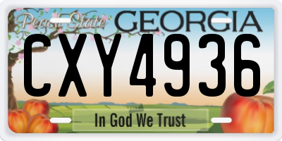 GA license plate CXY4936