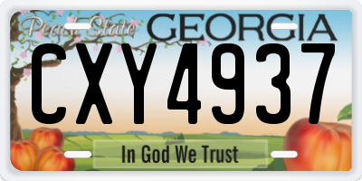 GA license plate CXY4937