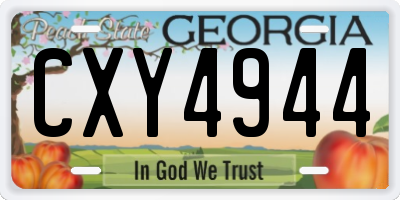 GA license plate CXY4944