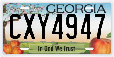 GA license plate CXY4947