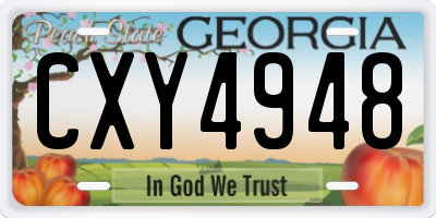 GA license plate CXY4948