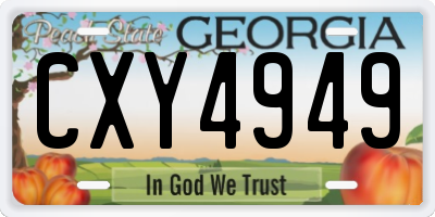 GA license plate CXY4949
