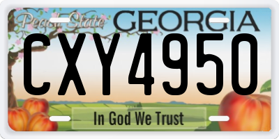 GA license plate CXY4950