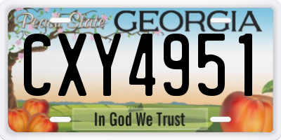 GA license plate CXY4951
