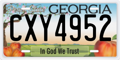 GA license plate CXY4952