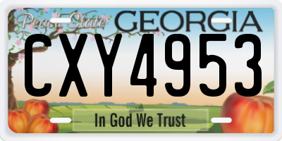 GA license plate CXY4953