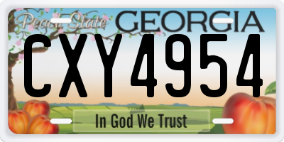 GA license plate CXY4954