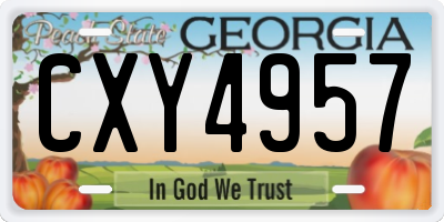 GA license plate CXY4957