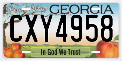 GA license plate CXY4958