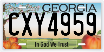 GA license plate CXY4959