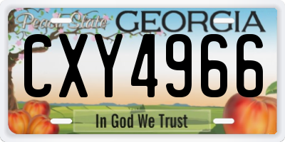 GA license plate CXY4966