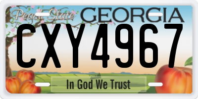 GA license plate CXY4967