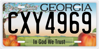 GA license plate CXY4969
