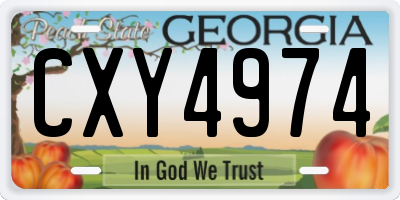 GA license plate CXY4974