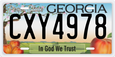 GA license plate CXY4978