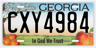 GA license plate CXY4984
