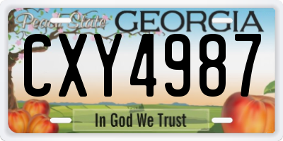 GA license plate CXY4987