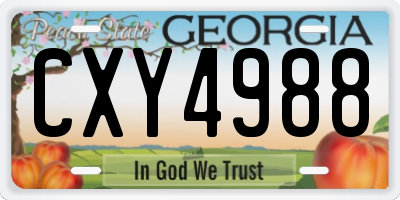 GA license plate CXY4988