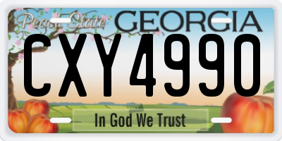 GA license plate CXY4990