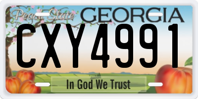 GA license plate CXY4991