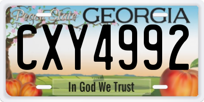 GA license plate CXY4992