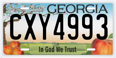 GA license plate CXY4993