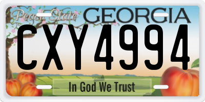 GA license plate CXY4994