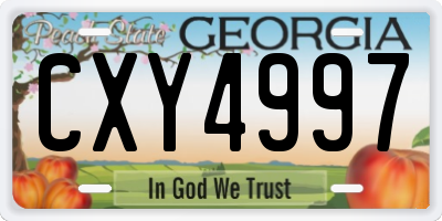 GA license plate CXY4997