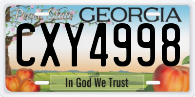 GA license plate CXY4998