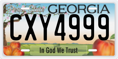 GA license plate CXY4999