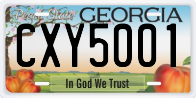 GA license plate CXY5001